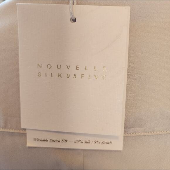 NOUVELLE SILK95FIVE TAUPE BLOUSE SIZE XSMALL RETAIL $330 - Picture 4 of 9